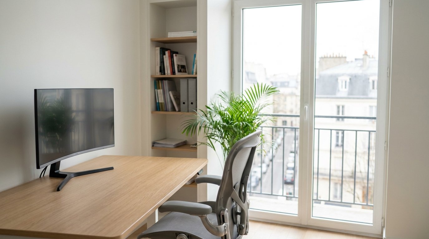 Après — Bureau avant après nettoyage