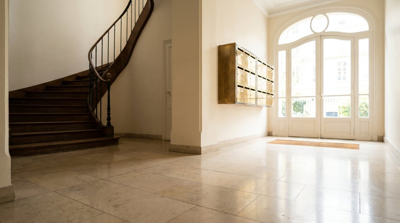 Après — Hall d’immeuble avant après