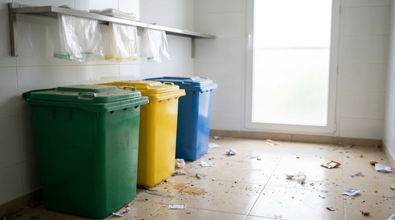 Avant — Local poubelles avant après
