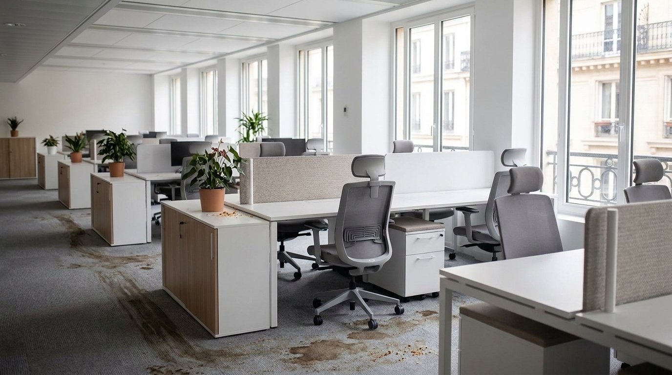 Avant — Moquette de bureau avant après