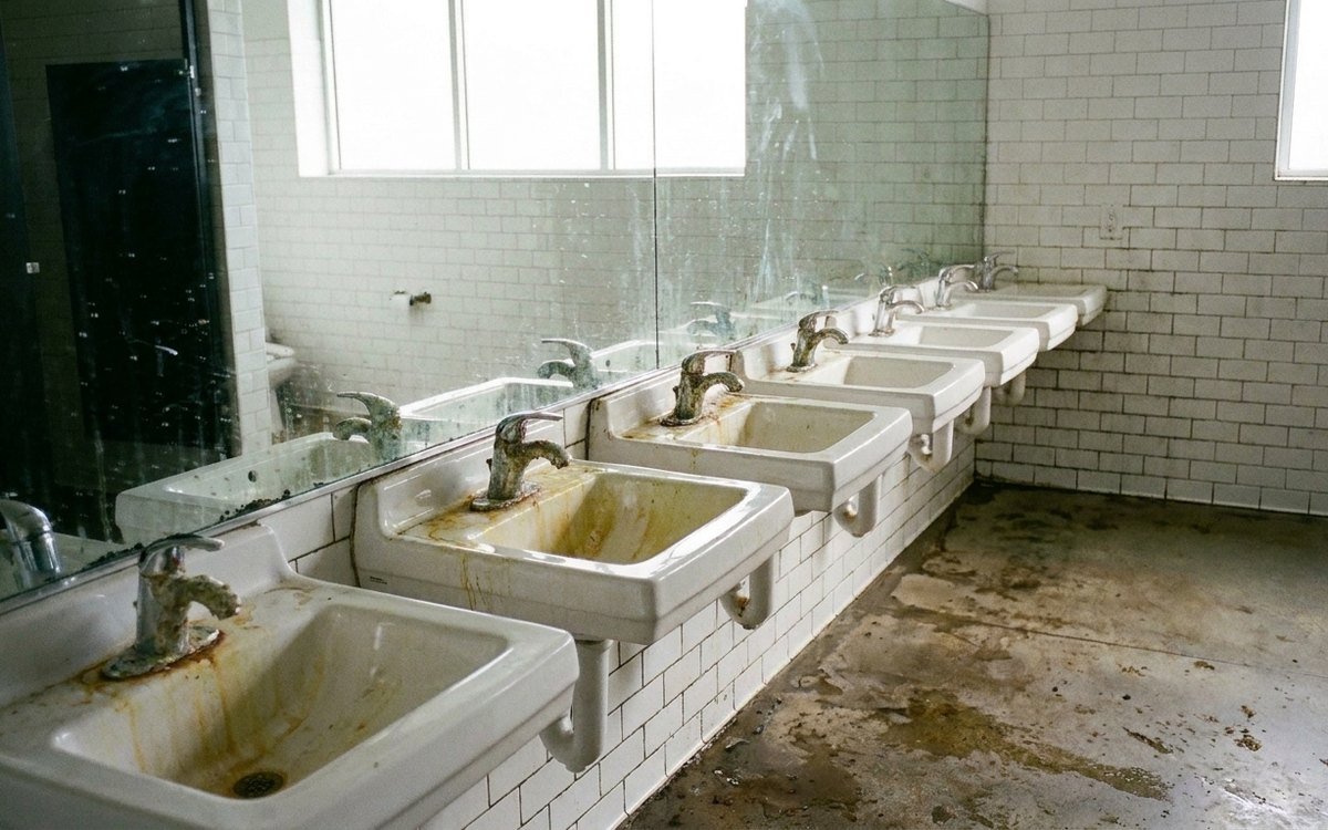 Avant — Sanitaires avant apres nettoyage